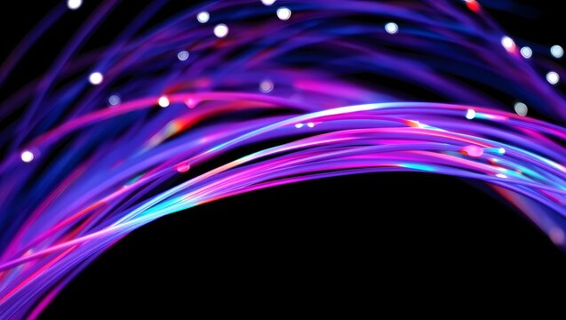 Pink and Blue Fiber Optic Network