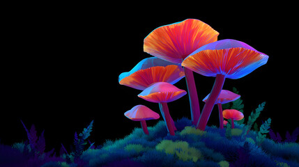 Luminescent Mushrooms A Vibrant Glow in the Dark Forest