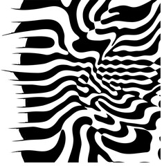 Wavy hexagon pattern, distorted perspective, optical illusion effect
