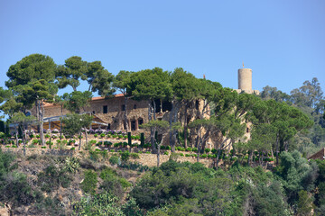 Convent of Santa Anna and castle tower, Costa Brava.
