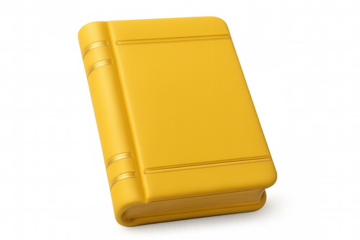 3d rendering of a closed yellow book isolated on transparent background, perfect for educational or literary concepts
