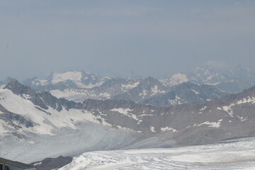 Caucasus Mountains in the vicinity of Elbrus in midsummer