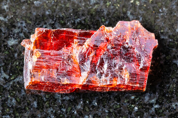 sample of rough villiaumite mineral on black