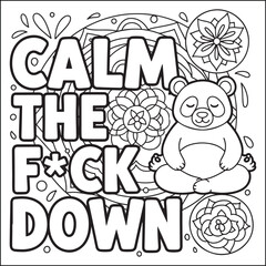 Bold and easy swear word coloring pages for adults.