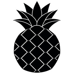 Obraz premium pineapple black vector icon, Vector black silhouette of a pineapple
