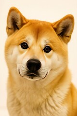 Golden Shiba Inu gazing warmly with soulful eyes and gentle expression