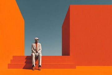 CEO in a cage of clouds. Generative AI