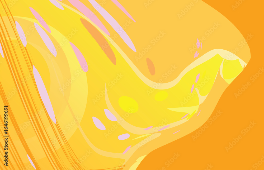 Poster abstract yellow background with geometric smooth shapes pattern. vector illustration in flat style
