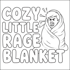 Cozy swear word. Bold and easy coloring pages for adults.