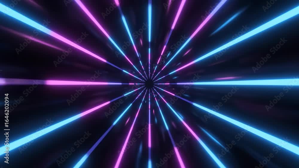 Poster cyberpunk neon tunnel flight - a high-speed journey through a futuristic tunnel composed of vibrant 