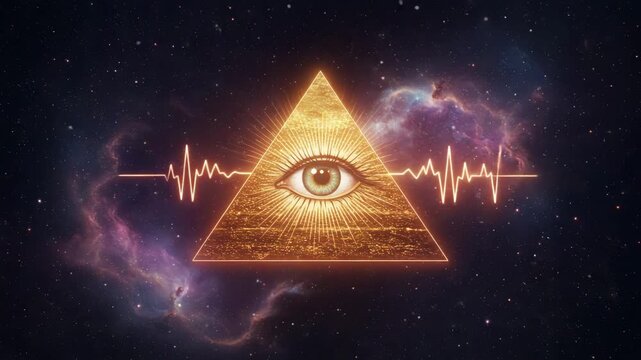 All Seeing Eye of God &ndash; Eye of Providence Pyramid Illuminati Symbol Animation
