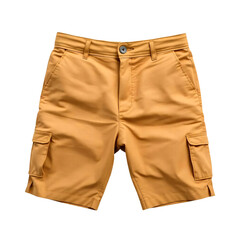 Brown cargo shorts isolated on transparent background