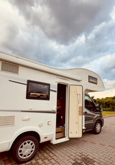 Motorhome in a campervan park