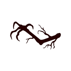 Stylized bare tree branch design with organic feel, suitable for nature-themed projects or creative designs, available for various creative uses.