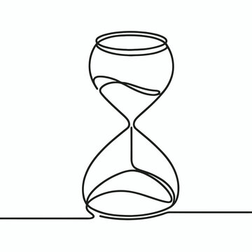 recommend clip art: Continuous line drawing of an hourglass in minimalist style  