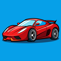 red sports car vector illustration 