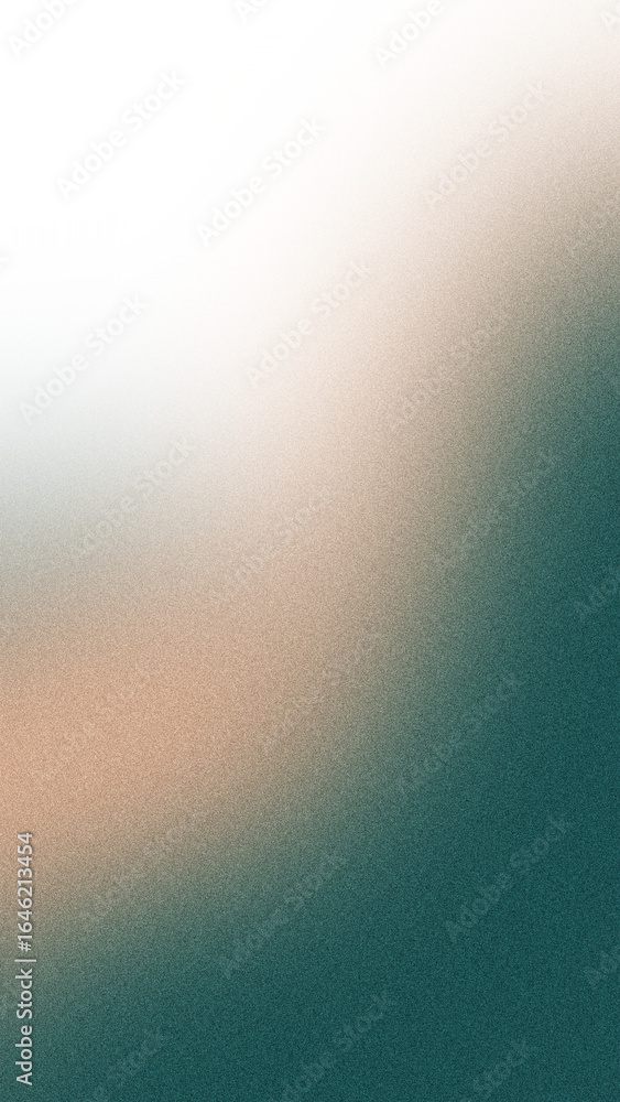 Poster midnight teal illuminated pattern on soft apricot, grainy color gradient background, noise texture e