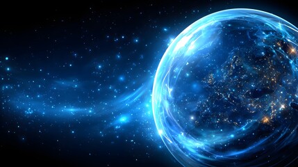 Fototapeta premium Abstract representation of the planet earth in space.
