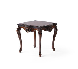 classic coffee table with decoration isolated on white background .