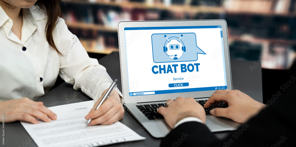 Poster chatbot software application for brisk online business that automatically reply to customer question