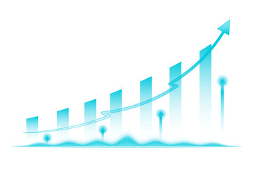 Transparent stock market investment trading growth finance chart graph data business analysis...