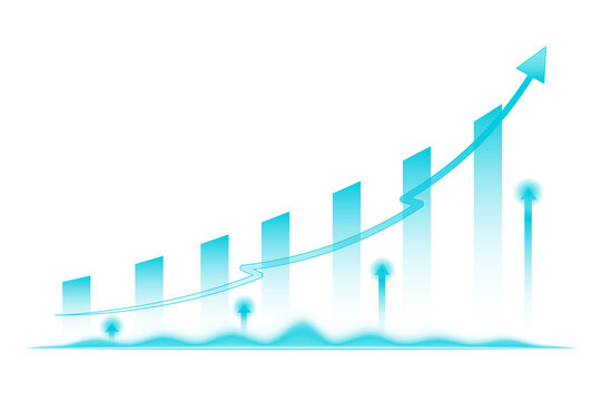 Transparent stock market investment trading growth finance chart graph data business analysis economy profit success background illustration concept