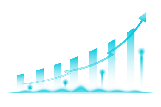Transparent stock market investment trading growth finance chart graph data business analysis economy profit success background illustration concept