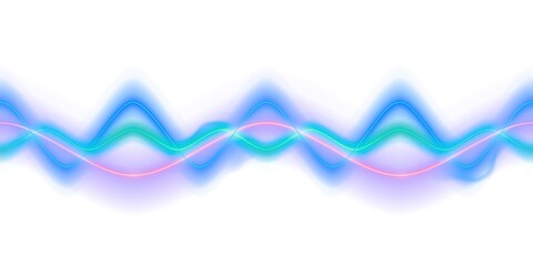 Neon colorful waves abstract blue background