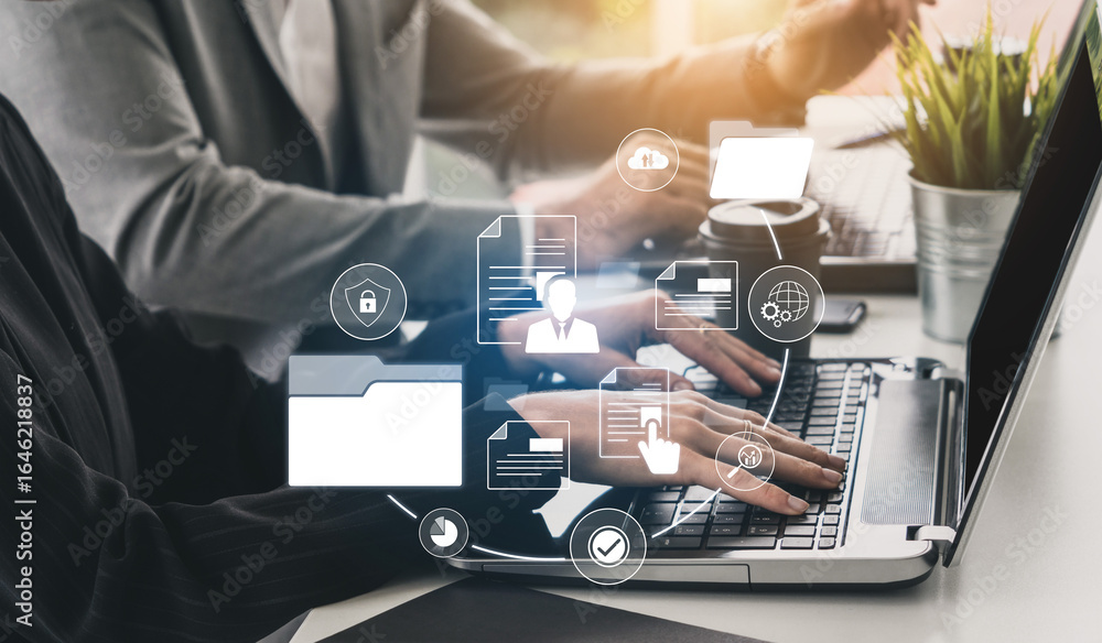 Poster document management system for secure file storage, organized access, and efficient digital workflow