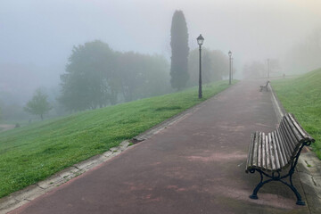 West Park in Oviedo, Spain, is a spacious urban green area offering walking paths, lush lawns and...
