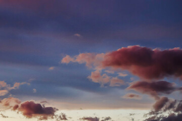 Red clouds in the sky at sunset	
