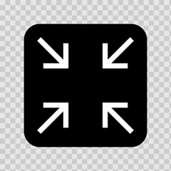 Fototapeta premium Full screen vector black icons. Set of full screen and exit full screen icon. Arrow mark icons. Scalability icons in flat style for web site, UI, mobile app. Vector illustration