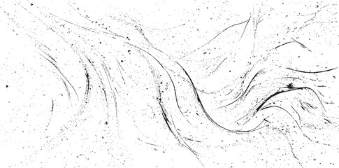 Swirled and curled stripes and brush strokes texture. Marble or acrylic atrwork imitation. Cool and swirly background. Abstract vector illustration. Black isolated on white. EPS10 