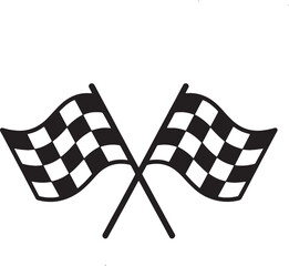 checkered flag vector illustration, Crossed Checkered Racing Flags Icon
