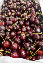 Cherries in a fruit shop