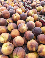 Peaches in a market