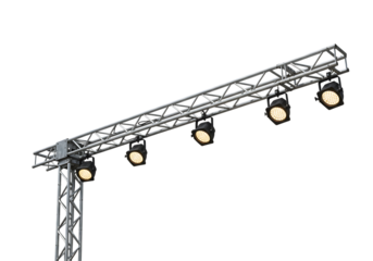 Stage Lighting Truss with Spotlights On Isolated Transparent Background