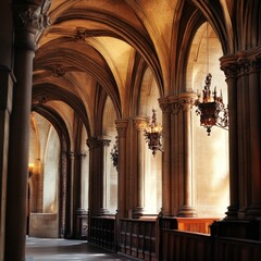 Exquisite Gothic Arches in Cathedral Choir Area with Carved Details