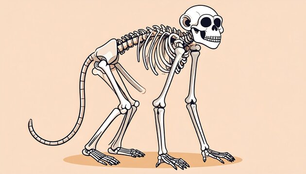 Monkey skeleton illustration (3)