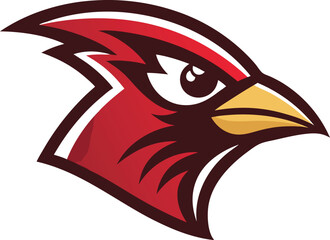 Aggressive red cardinal bird mascot logo