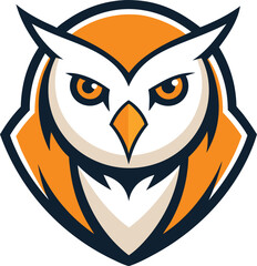 Aggressive orange and white owl mascot logo