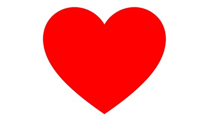Red heart shape on white background