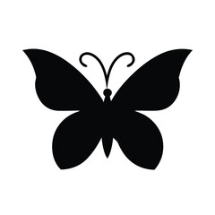 Obraz premium Butterflies silhouette vector isolated on white background. Flying black butterfly logo, icon design illustration.