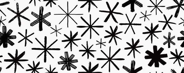 Abstract Black and White Starburst Pattern Seamless Texture