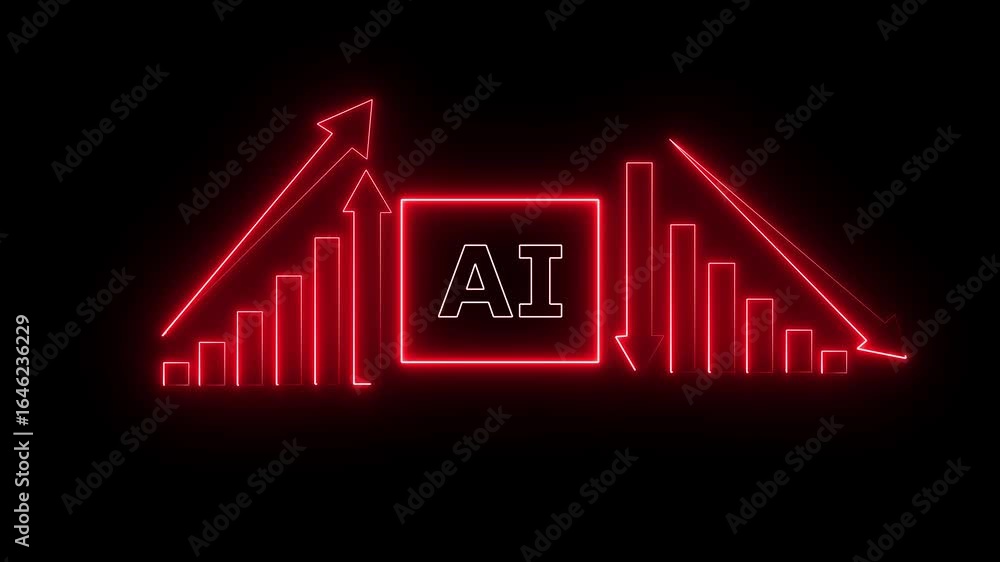 Poster ai powered business abstract business graph icon optimization, cost reduction and quality control, a