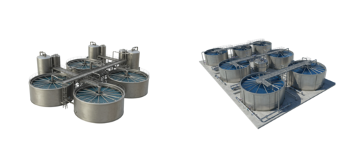 Two blue tanks. Cut out set png