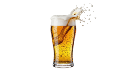 Isolated Beer Splash on White Background