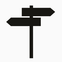 Blank Directional Signpost Icon: Two Arrows
