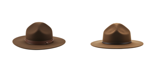 Exploring classic ranger hats outdoor adventures fashion accessories rustic settings heritage style. Cut out set png