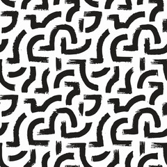 Abstract Black and White Brush Stroke Pattern